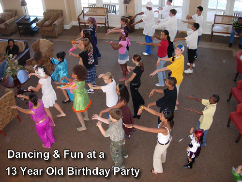 We specialize in teen birthday parties, everyone is doing The Macarena dance. -image